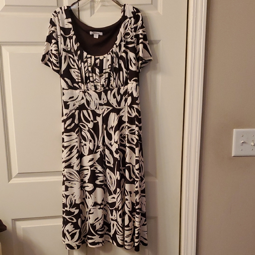 Elegant Brown and Cream Women's Dress